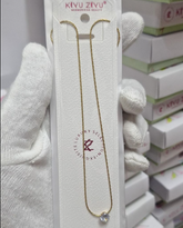 Luxury Stainless Steel Solitaire Necklace - Waterproof Golden Finish